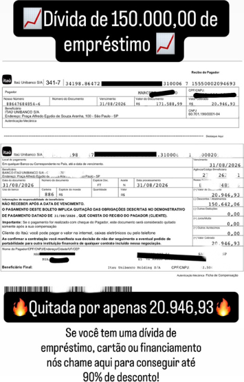 Comprovante de negociação concluída